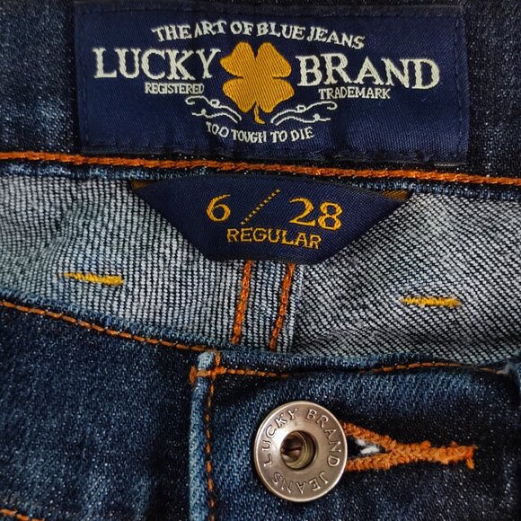 Lucky Brand Charlie jeans women's size 6/28 ink blue skinny - Picture 6 of 15